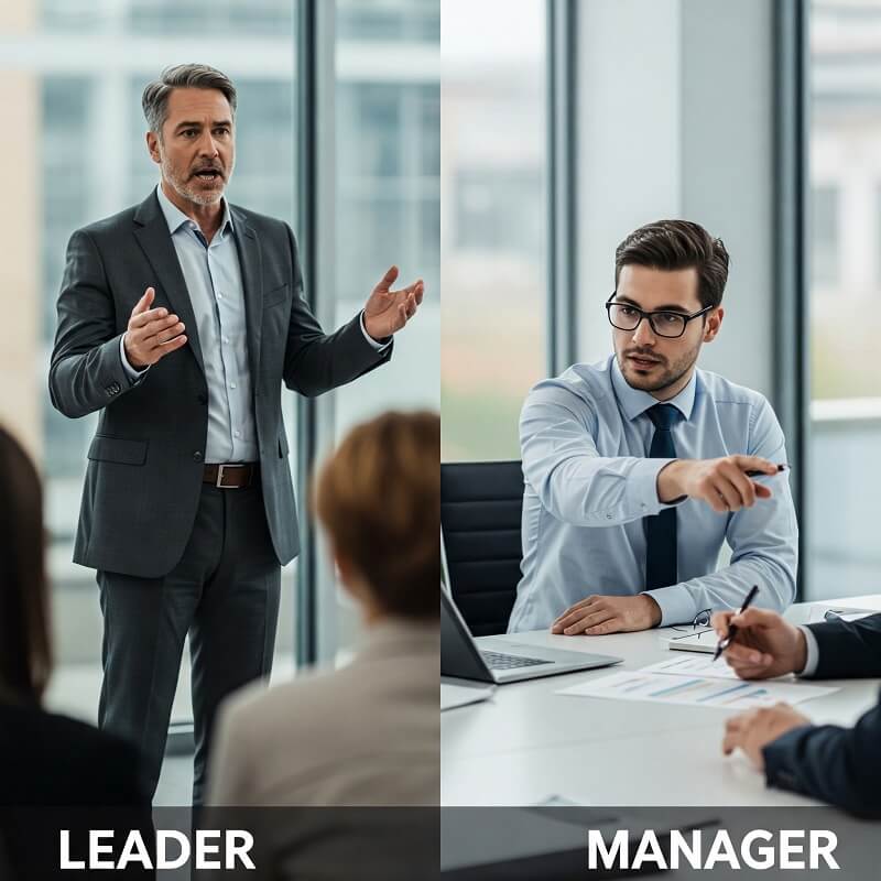 Sự khác biệt giữa Leader và Manager | Phân biệt rõ vai trò, đặc điểm