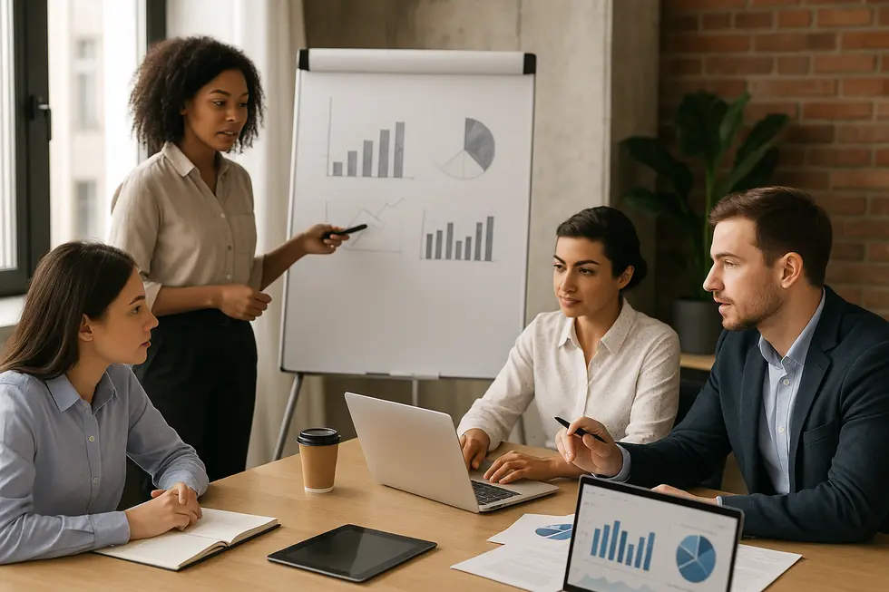 Cover image of diverse professionals learning and collaborating in a corporate environment.