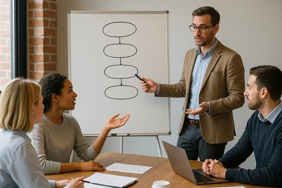Cấu trúc chi tiết của Mô Hình GROW với các thành phần chính.