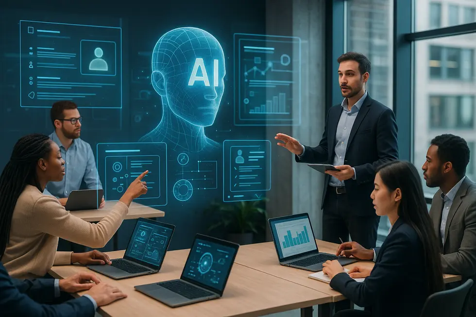 Modern training environment with AI-driven learning tools and activities.