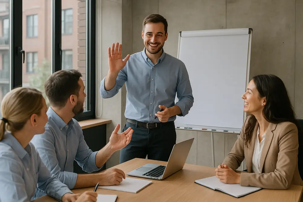 Quản lý cấp cao sử dụng kỹ năng đứng lớp để hướng dẫn nhân viên.