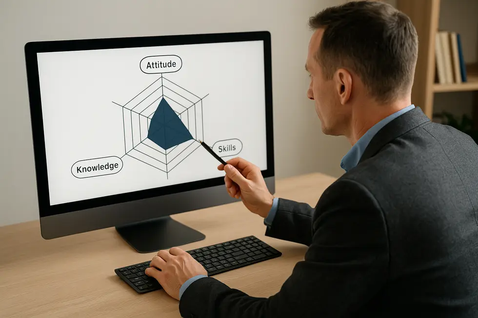 Nhân viên thuyết trình về KPI và OKR trong quản lý hiệu suất.
