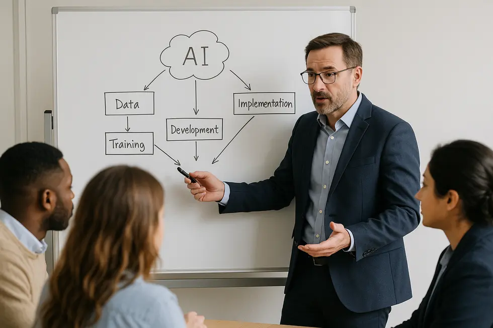Nhà quản lý tương tác qua coaching trực tuyến, nâng cao năng lực trong môi trường số.