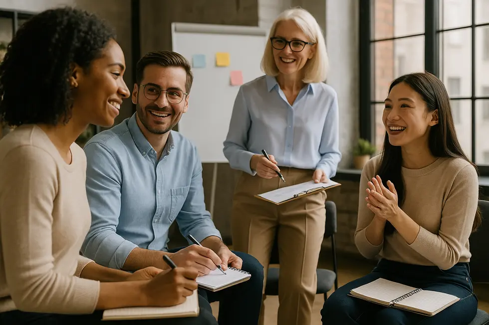 A dynamic team workshop focused on enhancing communication and organizational skills.