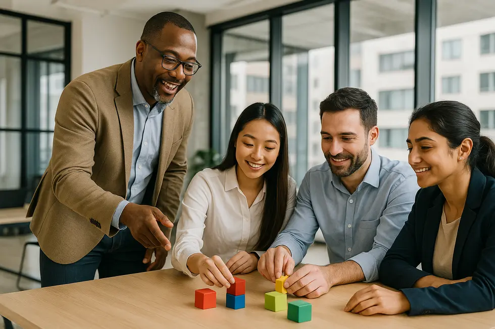 A team-building session that fosters internal training and collaboration.