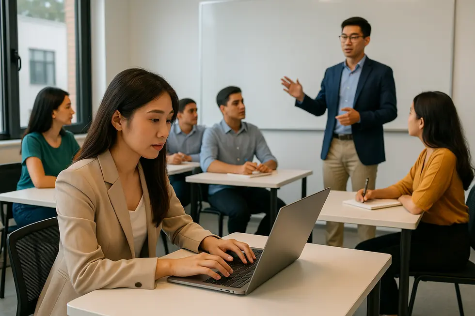 Blended Training tại VMP Academy kết hợp học trực tuyến và thực hành trực tiếp.