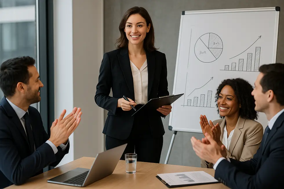 Business professionals engaged in a negotiation meeting.