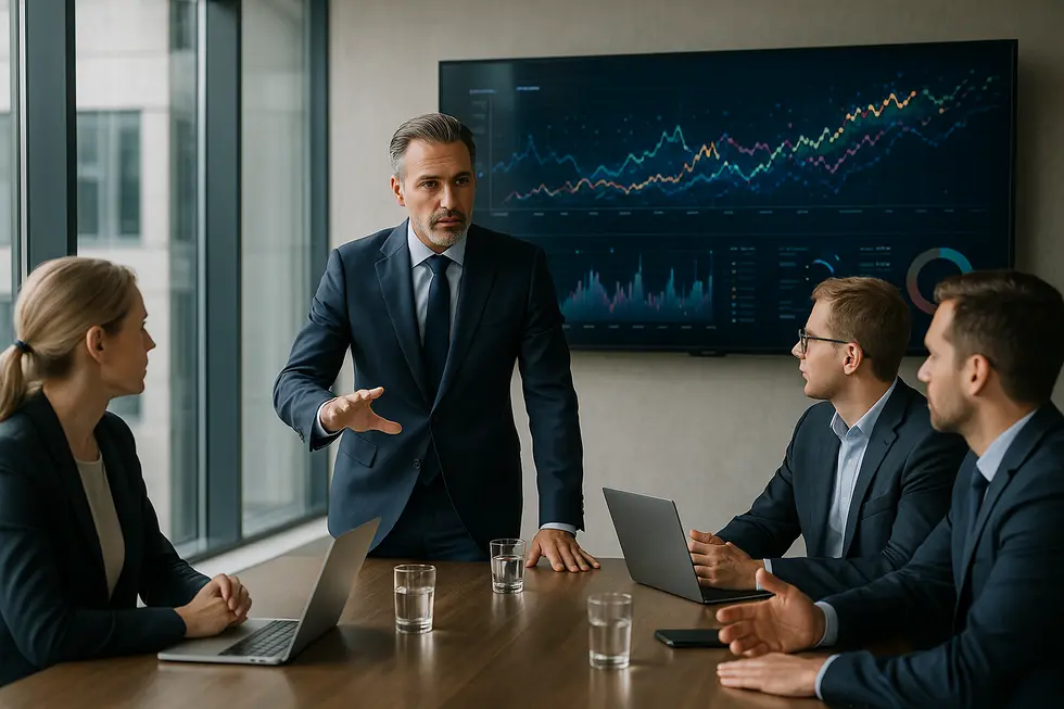 CEO cùng các lãnh đạo trao đổi về tầm nhìn và sứ mệnh công ty.