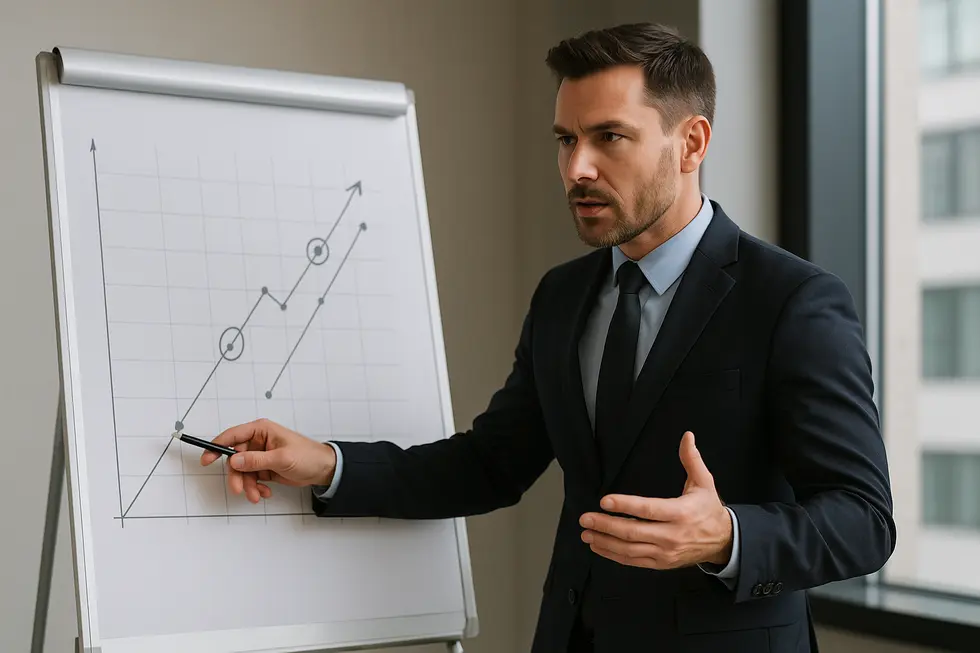 Nhà quản lý xác định mục tiêu rõ ràng trước khi trình bày.