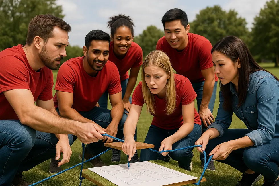 A team-building session that fosters internal training and collaboration.