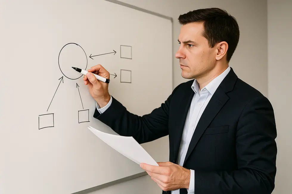 Nhà quản lý xác định mục tiêu rõ ràng trước khi trình bày.