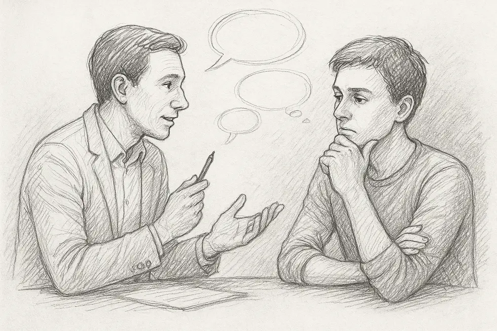 A coach demonstrating active listening to foster trust.