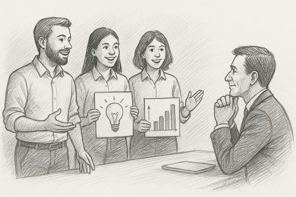 Nhóm nhân viên tham gia buổi coaching để thiết lập mục tiêu và nhận phản hồi.