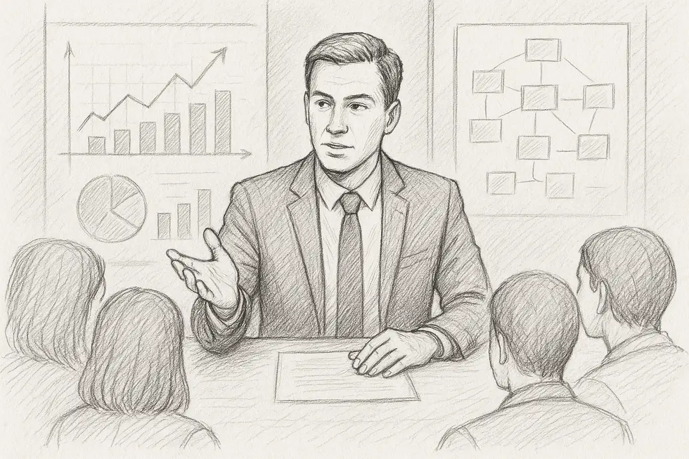 Nhà quản lý đang dẫn dắt một cuộc thảo luận nhóm hiệu quả.