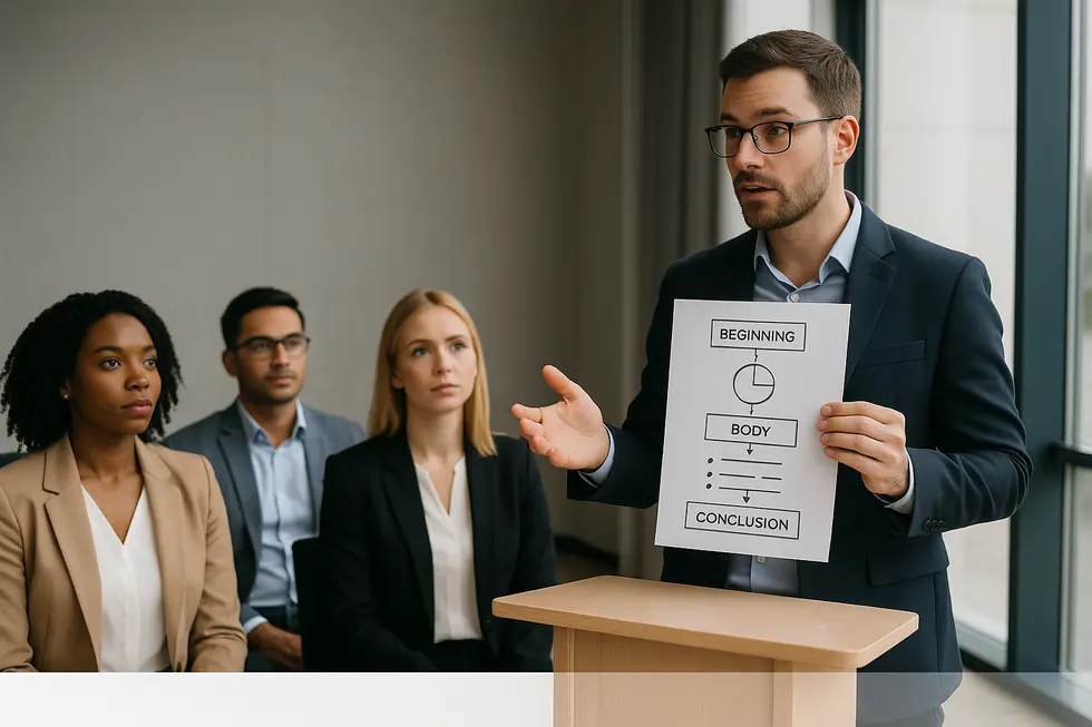 A presentation with a clear and persuasive structure captures the audience’s attention.