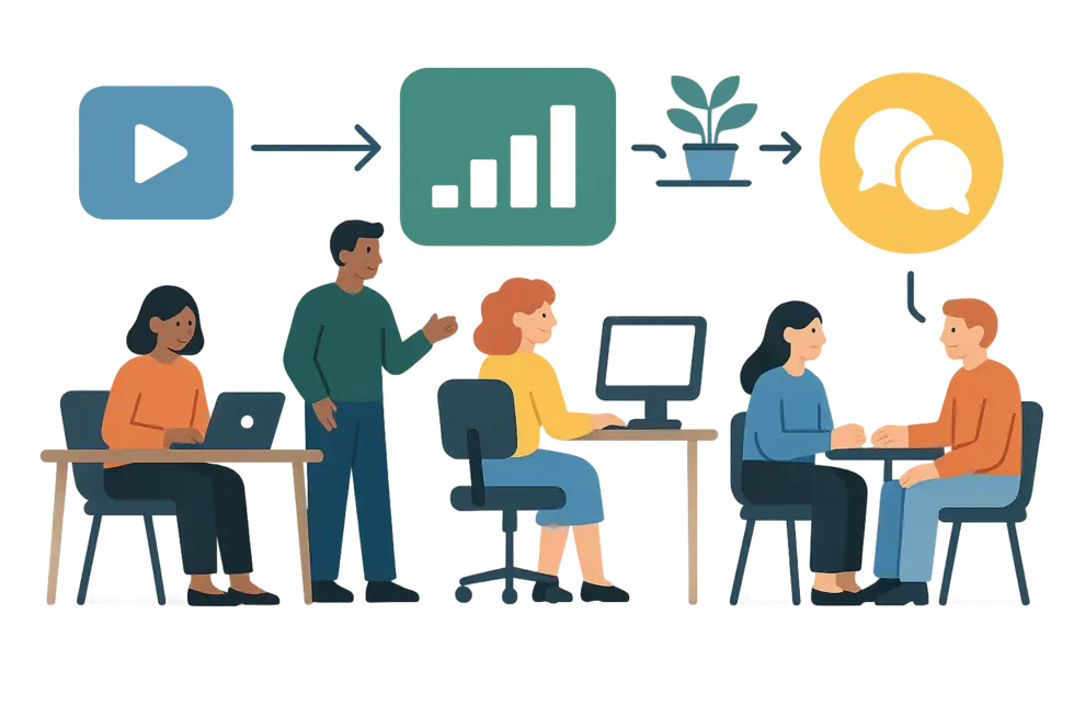 Môi trường làm việc hiệu quả với sự tham gia của các nhân viên đa dạng.