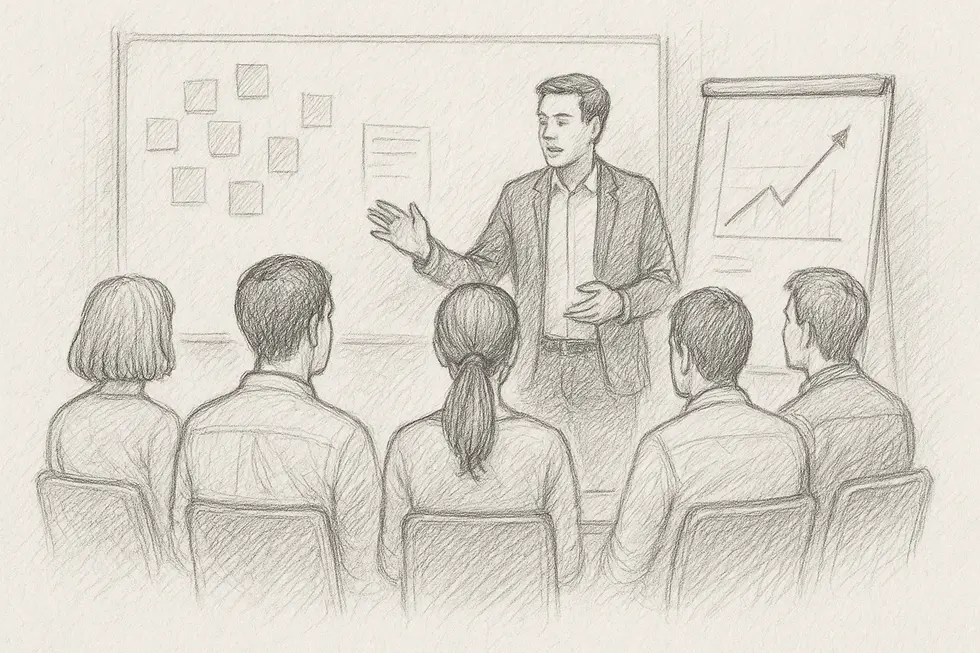 Học viên tham gia khóa học ‘Train the Trainer’ cơ bản để xây dựng nền tảng.