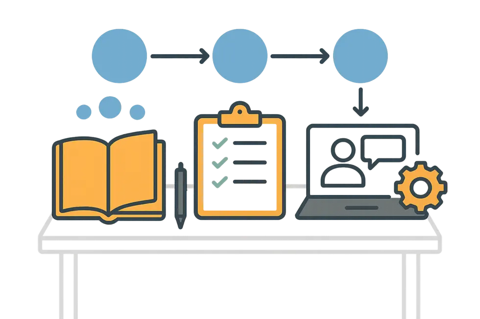 Người quản lý đào tạo thảo luận chiến lược cùng đồng nghiệp.