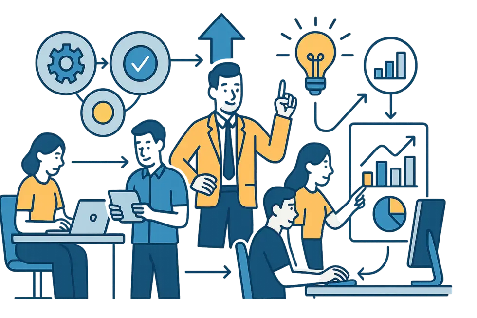 Hình ảnh văn phòng năng động với một đội ngũ làm việc hiệu quả.