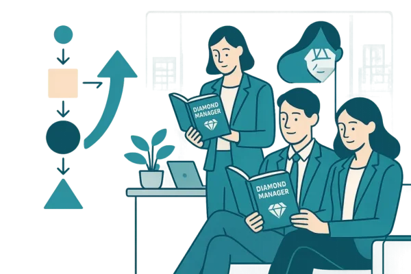 Các lãnh đạo trẻ đọc sách trong môi trường văn phòng hiện đại.