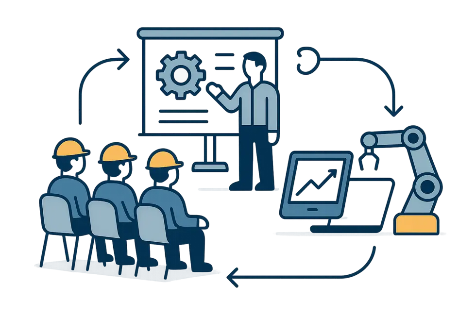 Đào tạo theo mô hình TPM giúp nhân viên tối ưu khả năng vận hành và bảo trì.