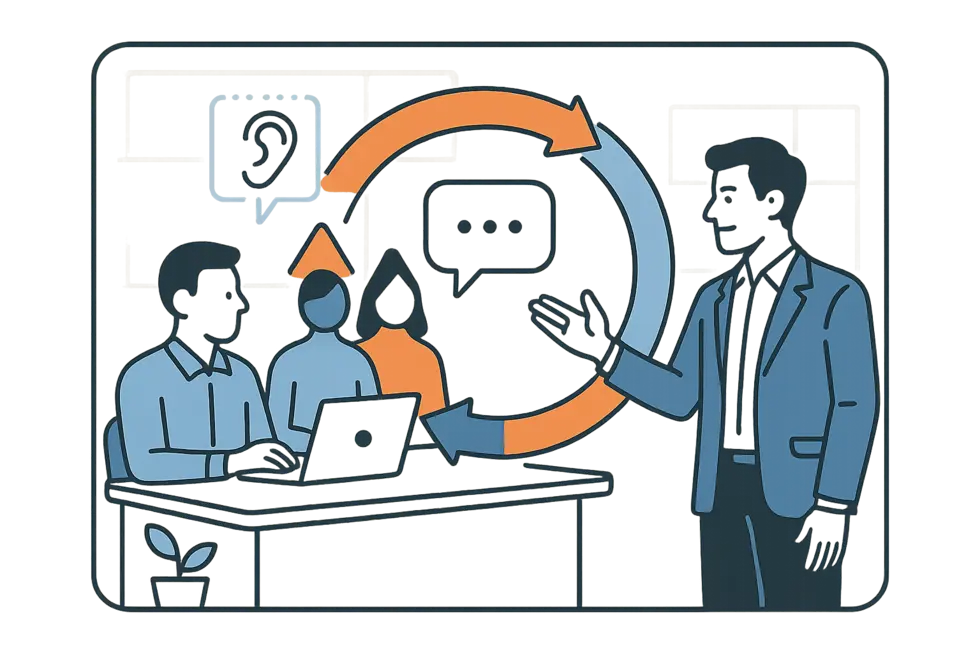 Quản lý hiện đại đồng hành cùng nhân viên trong hành trình phát triển.