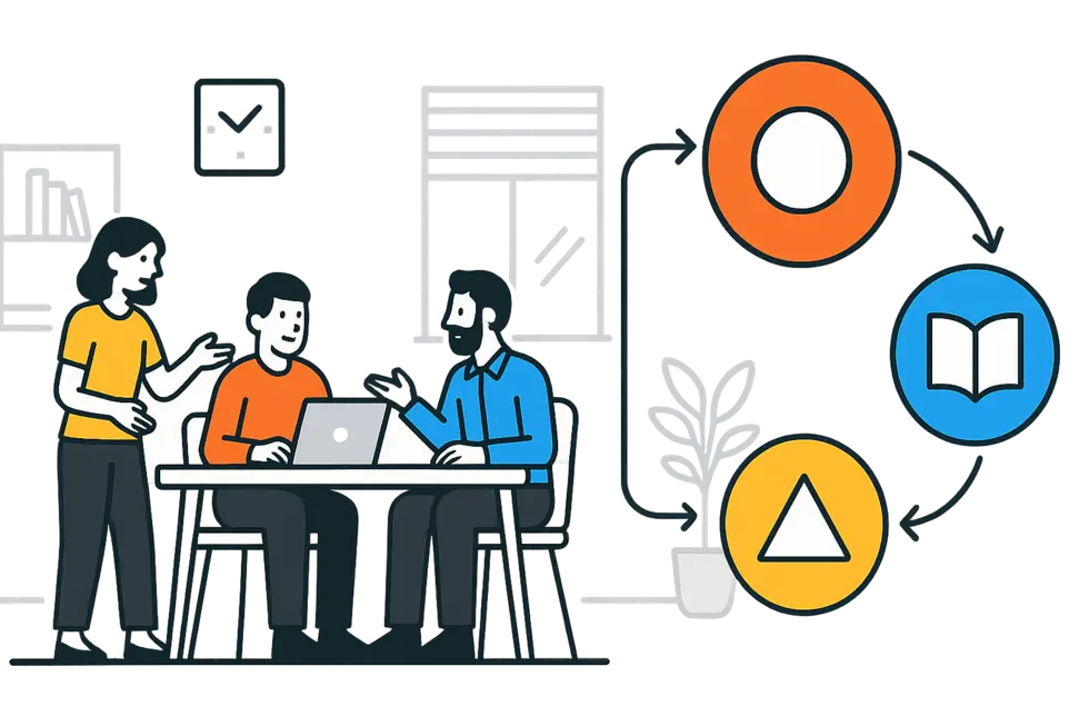 Nhân viên thảo luận trong môi trường học tập tích cực.