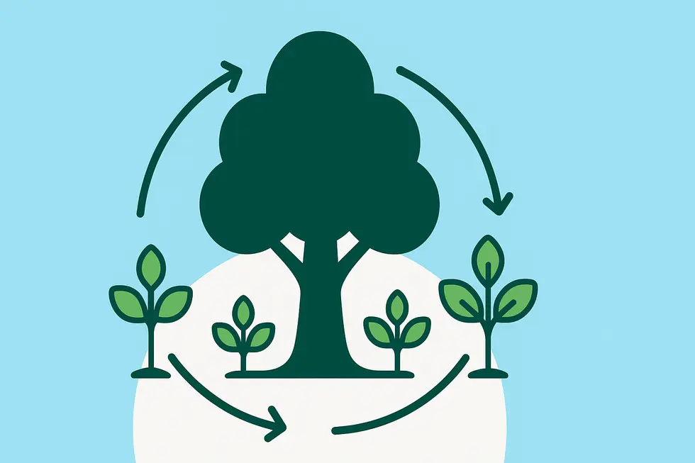 Hình ảnh một cây cổ thụ tượng trưng cho sự phát triển bền vững trong ngành đào tạo quản lý.